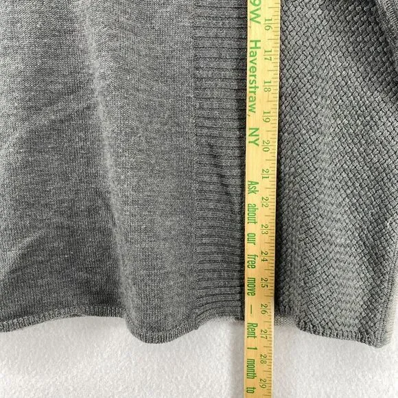 FISHER FOUND Sweater S EILEEN FISHER Patchwork Crafted Jumper Crochet Gray USA - Picture 11 of 13